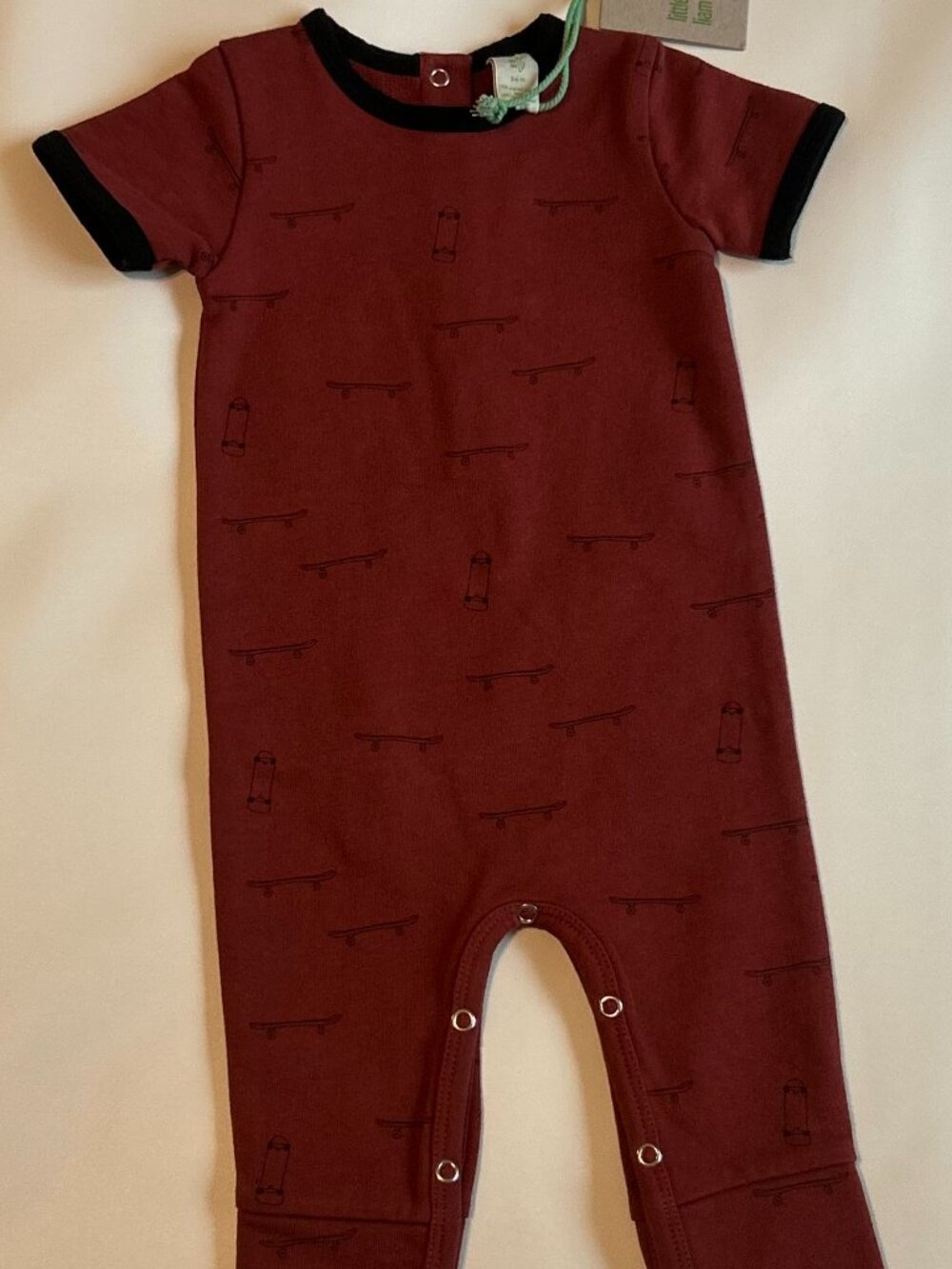 NWT Kate Quinn Little Liam Skateboard Jumpsuit 3-6M Brick Red Sweatshirt